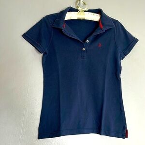 Vtg CH Caroline Herrera short sleeve navy blue polo shirt women’s small